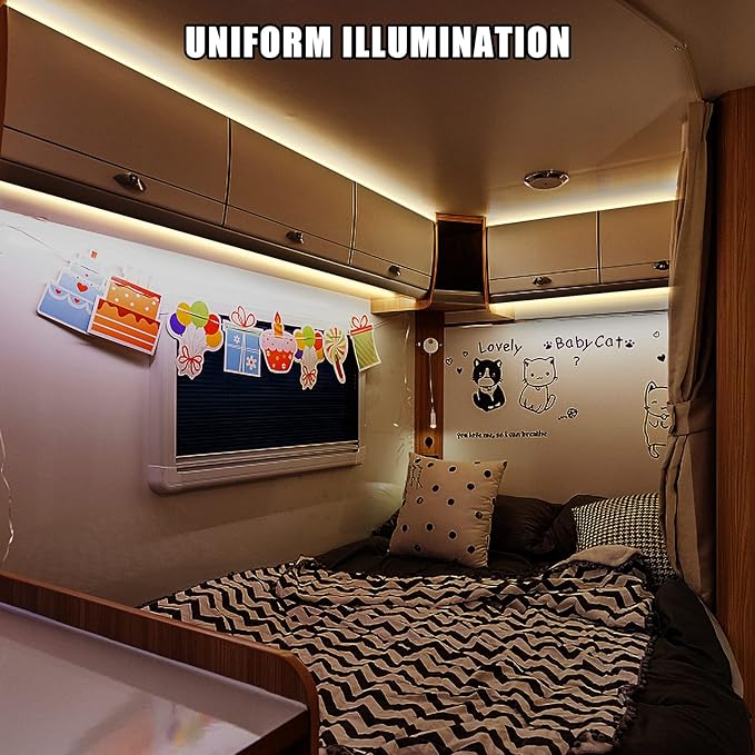Tatazone 5V USB COB Led Strip Light with RF Remote, 4.92ft 3000K CRI93+ Dimmable USB Powered COB Led Light Strip, Indoor COB Led Light for Cabinet, TV, Camping, Monitor, Showcase, Motorhome