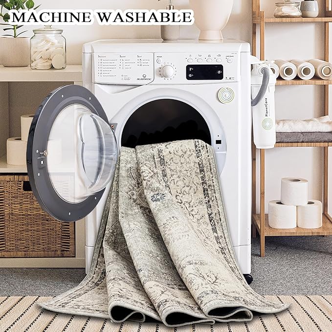 Ruaruarug Area Rug Non Slip Machine Washable Ultra Soft Living Room/Bedroom/Kitchen/Outdoor/Classroom Gray, 8'×10'