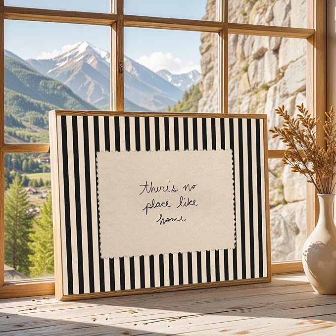 Vintage Canvas Wall Art Vintage Striped Canvas Posters There's No Place Like Home Quotes Wall Art Minimalist Home Poster Decor Couple Loving Prints Painting For Living Room Bedroom Decor, Unframed
