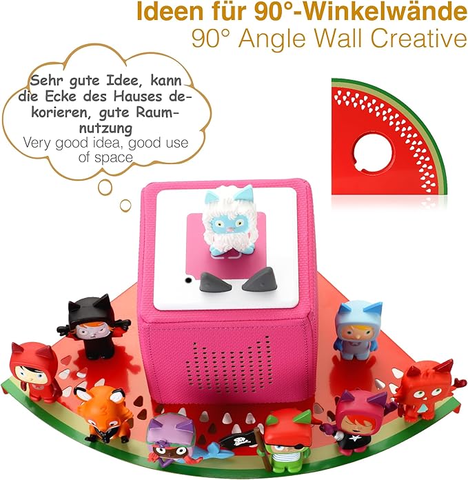 Tonies Storage Shelf for Tonies Box Organizer & Tonies Figures – Magnetic Metal Floating Shelves for 35~45 Tonies Characters ＆ Toniebox 1/2 Player, Designed for Kids' Gifts, Watermelon Shape