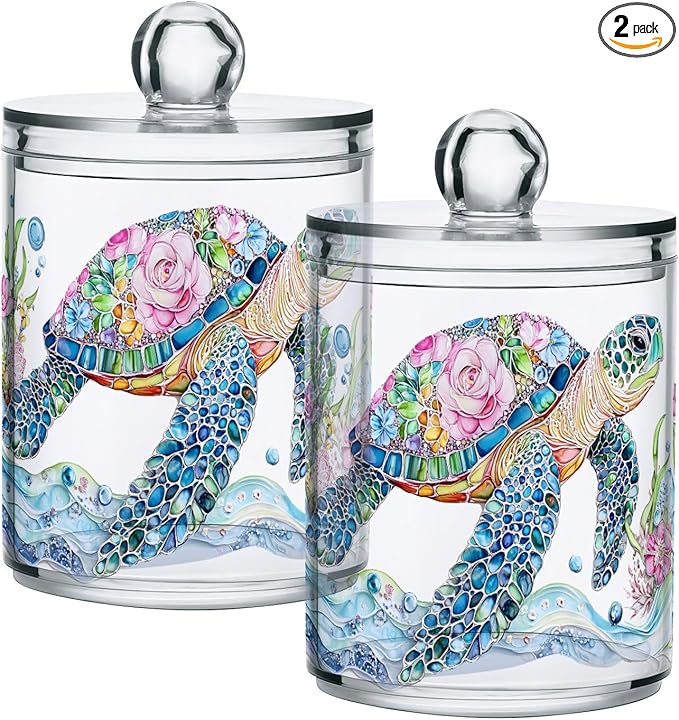 2 Pack Qtip Holder Dispenser for Cotton Ball Mtazmzmxnjy3z0vob2lkb1cyt1cx(1) Swab Round Pads Clear Plastic Acrylic Jar Set Bathroom Canister