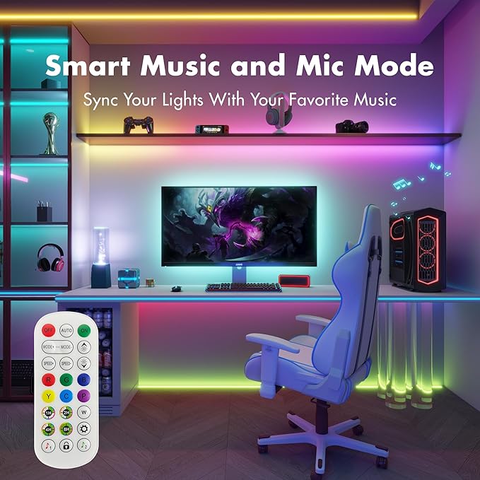 Smart IC RGB LED Strip Lights 100FT, Segmented DIY Color Changing, Rainbow Chasing Effects, WiFi App/Voice Control, Music Sync, Works with Alexa&Google Assistant,Lights for Bedroom Decor(2x50FT)