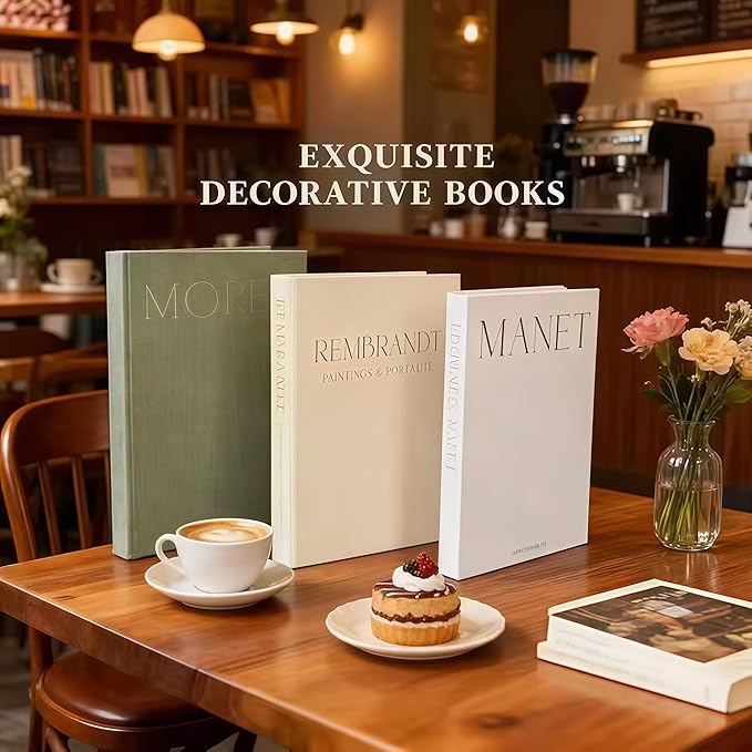 Decorative Books for Home Decor - Set of 3 Linen Fabric Fake Books with Hidden Storage, Faux Coffee Table Books for Shelves, Aesthetic Book Boxes for Entryway, Modern Farmhouse Decor