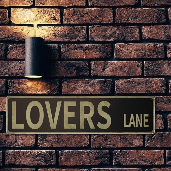 “Lovers Lane" Y2K Room Wall Decor Aesthetic –16x4″ Vintage Street Signs for Bedroom | Sassy Posters Decorations for Downtown Girl Room Girly Bedroom Teen College Dorm, 2368