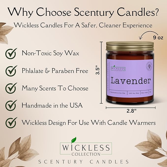 Wickless Pine Scented Candle for Candle Warmer Lamp, Many Scents to Choose, 100% Non-Toxic Soy Wax, Candle Melts for Warming Plate, Handmade in The USA (Fraser Fir)