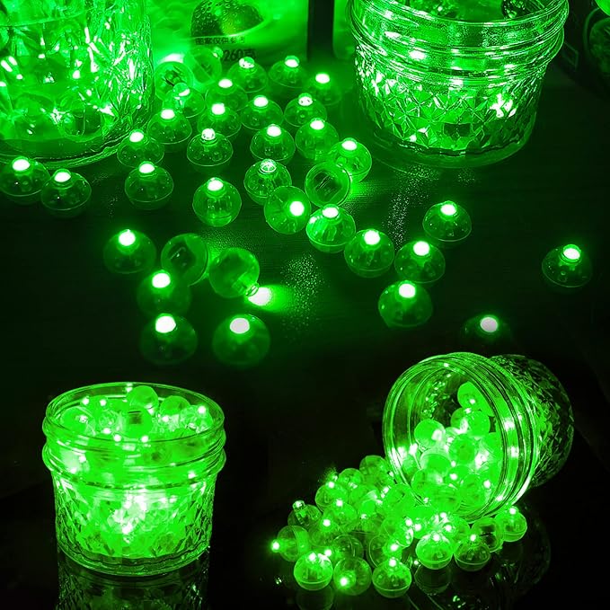 Aogist 200Pcs Green Balloon Lights with Hook,Long Standby Time,Waterproof Mini Light for Birthday Party Wedding Christmas Halloween Easter Decorative (Steady)