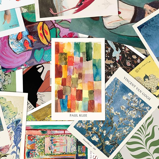KBKBART 40 Pcs Vintage Wall Collage Kit Maximalist Paintings Art Prints Vintage Famous Artists Aesthetic Prints Cards Photo Wall Decor Aesthetic Collage Dorm Bedroom Decor
