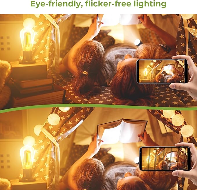 Sigalux LED Edison Bulbs 40 watt Equivalent, E26 Light Bulb Dimmable, Soft White 2700K, Amber Glass ST58 Vintage LED Bulbs, 90+ CRI, 4.5W 400LM, E26 Base, 4 Pack