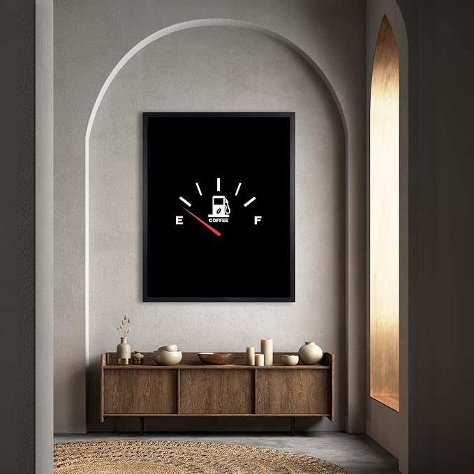 InkFlow Posters Coffee Energy Poster - Fun and Minimalist Coffee-Themed Wall Art for Kitchen, Office, or Café, Humorous Art with a Caffeine Kick - 18x24 Unframed Canvas Print