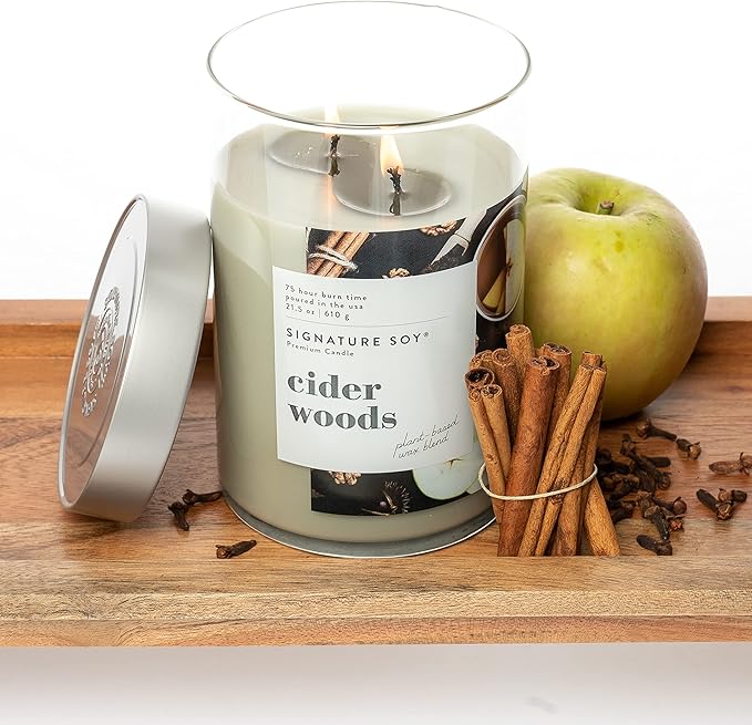 Signature Soy Lidded Cider Woods Scented Candle Extra Large Jar