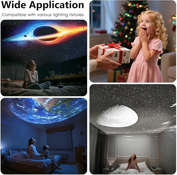 L LOHAS LED Galaxy Projector, Star Projector Planetarium Night Light, 13 in 1 HD Space Night Light Projector with Light Strip Meteor for Kids Bedroom Birthday Christmas Gift