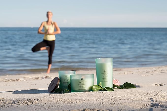Chesapeake Bay Balance + Harmony Scented Candle Water Lily Pear Fragrance 50 Hours Burn Time Warm & Decorative Soy Wax Blend (Pack of 4)