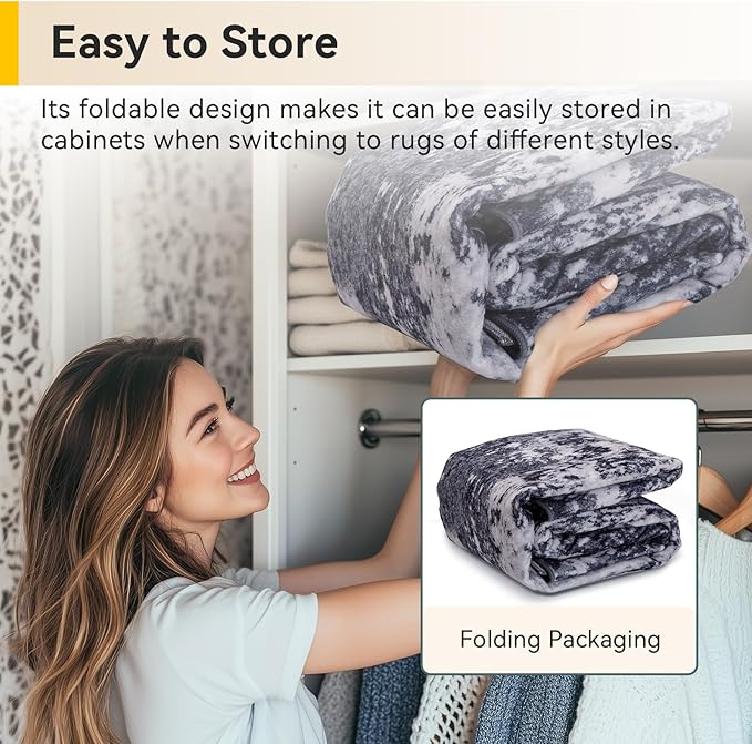 RELEANY Washable Area Rugs 3x8 Non-Slip Modern Abstract Soft for Living Room Entryway Bedroom Nursery, Print Pattern, Black Navy Blue Gray