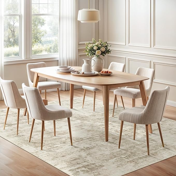 Soalmost 10x14 Area Rugs for Living Room, Non Slip Machine Washable Vintage Carpets, Low Pile Lightweight Large Rug for Bedroom, Dining Room, Home Office Beige Gray
