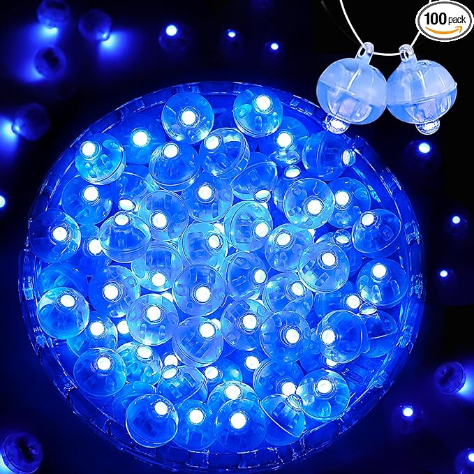 100PCs Mini Led Lights, Led Balloons Light for Party Decorations Neon Party Lights for Paper Lantern Easter Eggs Birthday Party Wedding Halloween Christmas Decoration(Glow steadily Blue)