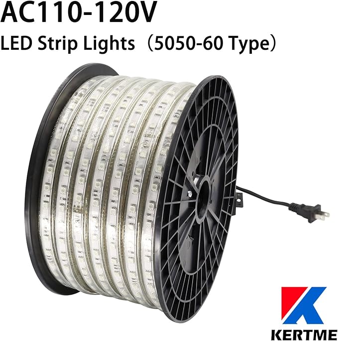5050-60 Type AC 110-120V LED Strip Lights, Flexible/Waterproof/Dimmable/Multi-Modes LED Rope Light + 23 Keys Remote for Home/Garden/Building Decoration (98.4ft/30m, Natural White 4000K)