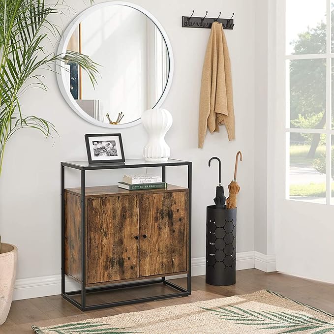 JJUUYOU Round Mirror White Circle Mirror 20 Inch Bathroom Mirror with Metal Frame, Mirrors for Bedroom, Wall, Living Room, Vanity, for Modern Minimalist Home Decor