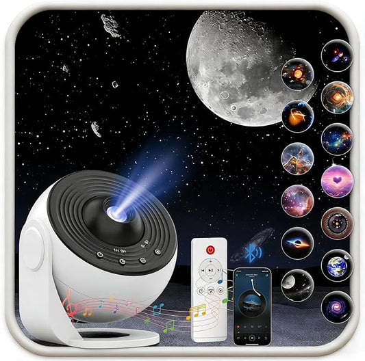 Galaxy Projector Pro Sound Machine, 13 in 1 Planetarium Star Projector for Bedroom, Bluetooth Music & White Noise,Ceiling Night Light with Timer,LED Space Galaxy Lam for Kids Adults Room