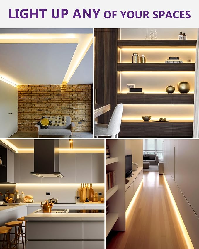 HitLights 24V LED Strip Lights Warm White 3000K, 26.2ft Cuttable Tape Backed 3oz PCB, UL Listed, 1325 Lumen/m, CRI>95, IP20, Lighting for Bedroom, Kitchen, Under Cabinets (Power Source Not Included)