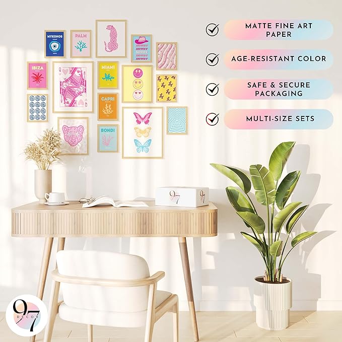 97 Decor Large 11x14 Cute Preppy Room Decor Teen Girls - Preppy Wall Decor, Trendy Preppy Posters For Room Aesthetic, Preppy Pictures For Wall, Summer Prints Preppy Travel Stuff Dorm Decorations (Unframed)