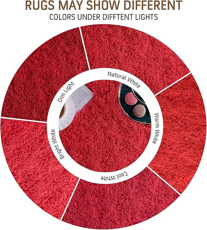 BENRON Soft Area Rugs for Living Room Bedroom Washable, Fluffy Rugs for Kids Children Girls Boys Room Decor, 3x5 Throw Rug for Nursery Kitchen Dining Table, Indoor Floor Carpets, Red