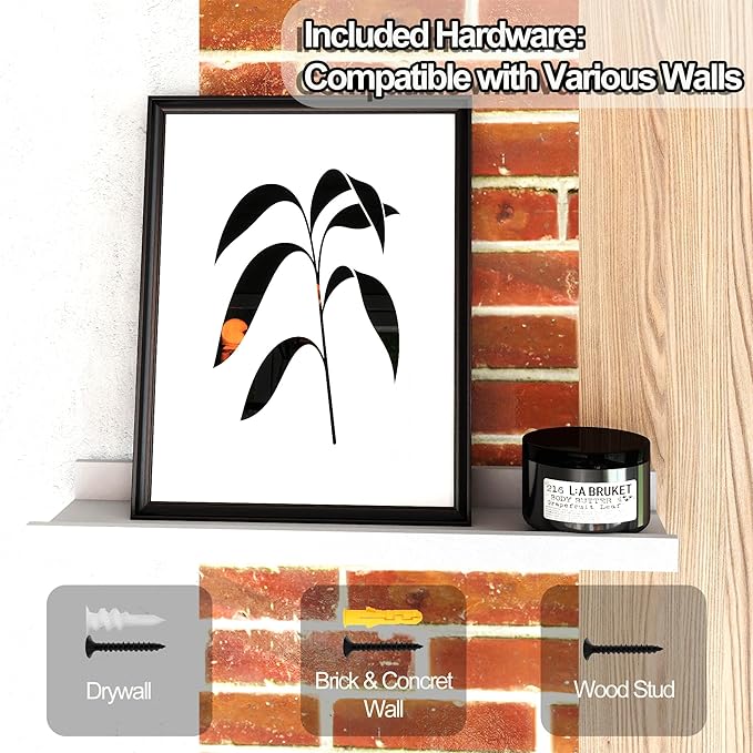 Small White Floating Shelves for Wall Decor, Wall Mounted Wood Shelf for Bedroom, Living Room, Bathroom, Kitchen, Nursery, Mini Display Ledge Shelf with Lip Set of 2-4 Inches, White