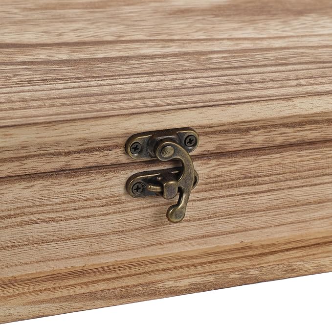 Homoyoyo Small Wood Storage Box with Lock, Vintage Book Shaped Decorative Box for Jewelry and Trinket Safe Storage, Wooden Shelf Organizer for Home Décor and Makeup Holder