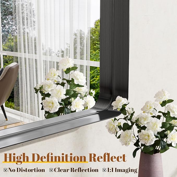 Bathroom Mirrors for Over Sink 24 x 32 Inch Rounded Rectangle Bathroom Vanity Mirror Bathroom Mirror for Wall Hangs Horizontally or Vertically for Living Room Bedroom Entryway Black