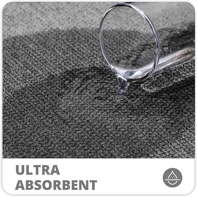 Bosap Toilet Rugs U Shaped Bathroom Rug,Machine Washable Non Slip Quick Dry Super Absorbent Ultra Thin Toilet Mats for Bathroom Toilet.Dark Grey,1'8"x2'(20x24inch)