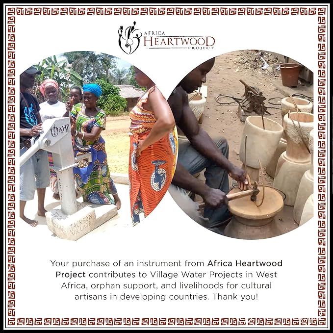 Africa Heartwood Project - Deluxe Colorful African Basket with Leather Handle - Handmade from dried Elephant Grass, Hand-Woven by Women in Bolgatanga, Ghana - Medium 14" Round Flat-packed