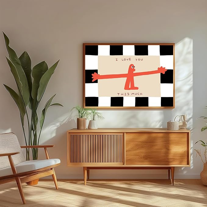 Trendy Wall Art I Love You This Much Canvas Print Nursery Inspirational Quote Wall Art Funny Daily Reminder Picture Couple Love Artwork Poster Artwork for Anniversary Family Print, 24x16inch Unframed