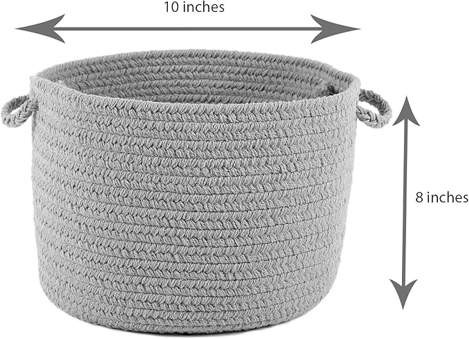 Super Area Rugs Wool-Made Soft Storage Basket with Handles Braided Trendy Decorative Bin, Sesame, 10" x 8"