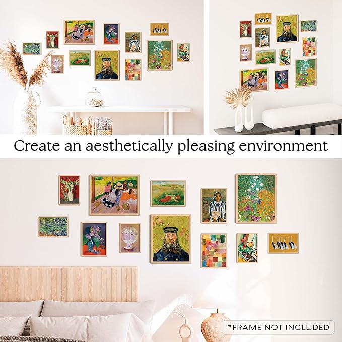 97 Decor Eclectic Home Decor Aesthetic - Eclectic Art Prints Wall Decor, Artsy Funky Posters, Girly Gallery Wall Art Set, Unique Famous Artist Paintings Colorful Pictures (Unframed)