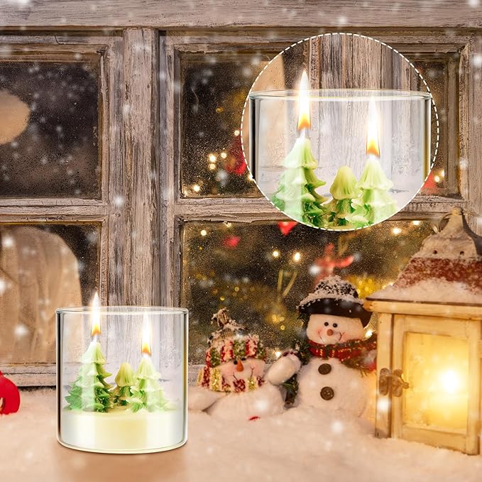 Tondiamo Christmas Candles Gift, 3.15 inch Scented Decorative Christmas Tree Votive Candles for Xmas Gifts Party Favors Wedding Baby Shower Spa Home Decoration Gifts