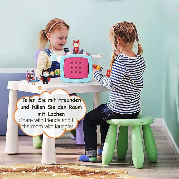 Tonies Storage Shelf for Tonies Box Organizer & Tonies Figures – Magnetic Metal Floating Shelves for 25~35 Tonies Characters ＆ Toniebox 1/2 Player, Designed for Kids' Gifts, TV Shape