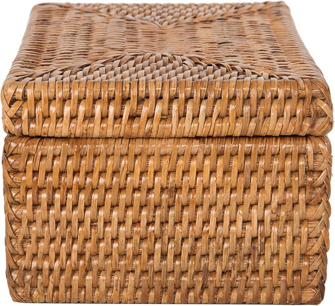 La Jolla Rattan Storage Box for Wet Wipes, Jewelery and More (Honey-Brown)