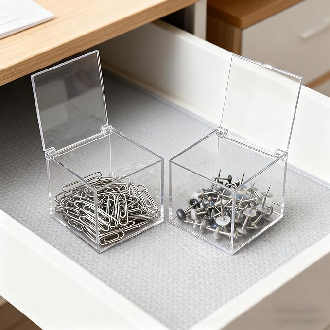 KissYou Acrylic Box with Lid Clear Square Cube Face Towel Storage Box Desk Organizers Aesthetic Hair Accessories Gift Box