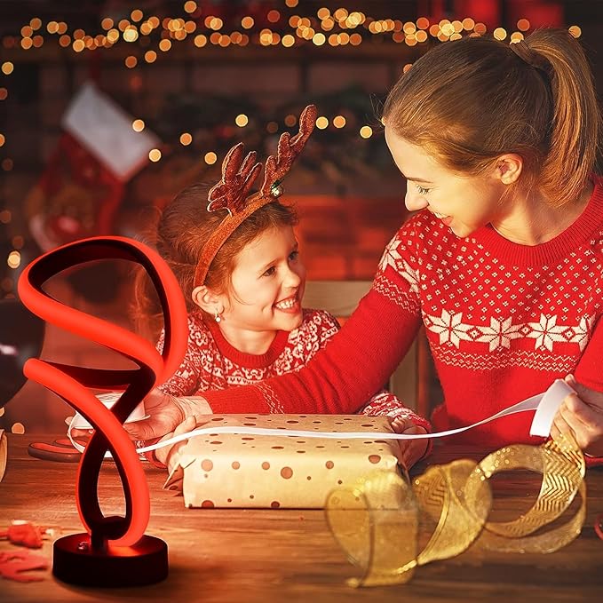 AVANLO Modern Table Lamps,Dimmable Spiral Lamp RGB Touch LED Bedside Lamp for Bedroom,Cool Desk Lamps Nightstand Home Decor Christams Lamp Gifts