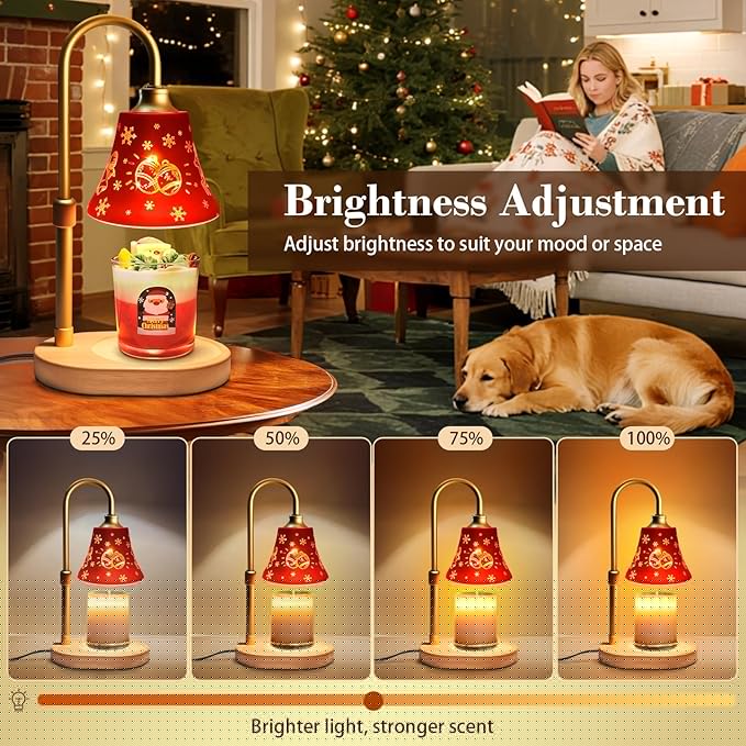 Candle Warmer Lamp with Timer Dimmer：Christmas Decorations Indoor, Birthday Gifts for Women Mom, Vintage Wax Melt Warmer for Jar Candles, Warming Gifts for Office, Dorm, Apartment & New Home Decor