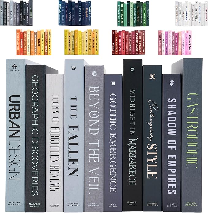 Decorative Books | Black 10 Book Set with 3 Sizes | Preassembled with Hidden Storage | Perfectly Stackable for Easy Home Staging | Book Decor to Elevate Your Space | Home Decor Made Simple!