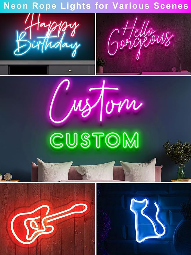 Ledagic 100ft LED Neon Rope Lights with App and Remote Control, IP65 Waterproof Neon Strip Lights for Outdoor Indoor, DIY Design Flexible Led Rope Lights for Bedroom, Living, Gaming, Party Decor