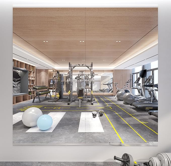 71X24 2Pack Large Home Gym Mirror, Frameless Tempered Glass Dance Wall Mounted Mirror for Home, Yoga, Dancing, Studio, Living Room