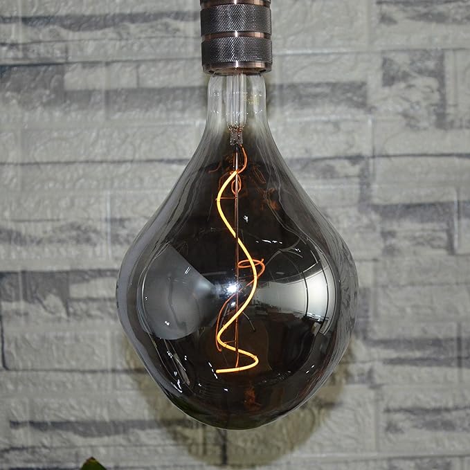 SD LUX Oversized Vintage LED Light Bulbs 5W, Medium Base E26, Giant Edison Bulb Large Decorative Bulb, Huge Edison Light, Dimmable 200LM(15W Equi) Pendant Lighting Warm White 2200K,1 Pack (A165-Smoke)