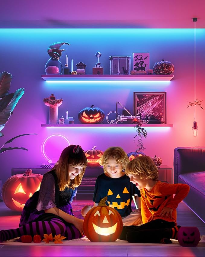 HitLights LED Strip Lights, 4 Pre-Cut Waterproof RGB Small LED Light Strip Kit Dimmable Color Changing SMD 5050 LED Tape Light with RF Remote, UL-Listed Power Supply and Connectors for TV Bedroom Home