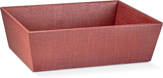 Pack of 5 Empty Baskets for Gifts - Gift Baskets Empty to Fill Ideal for Christmas Gifts and Valentines Presents | 9" x 6.69" x 3.14" Burgundy Silk