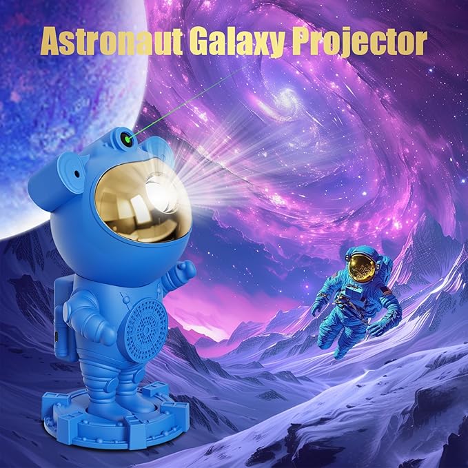 Astronaut Galaxy Moon Star Projector, Kid Night Light for Bedroom Ceiling, Space LED Lamp, Gifts for Kids Teens Boys 1-9 10-15 Year Old, Christmas