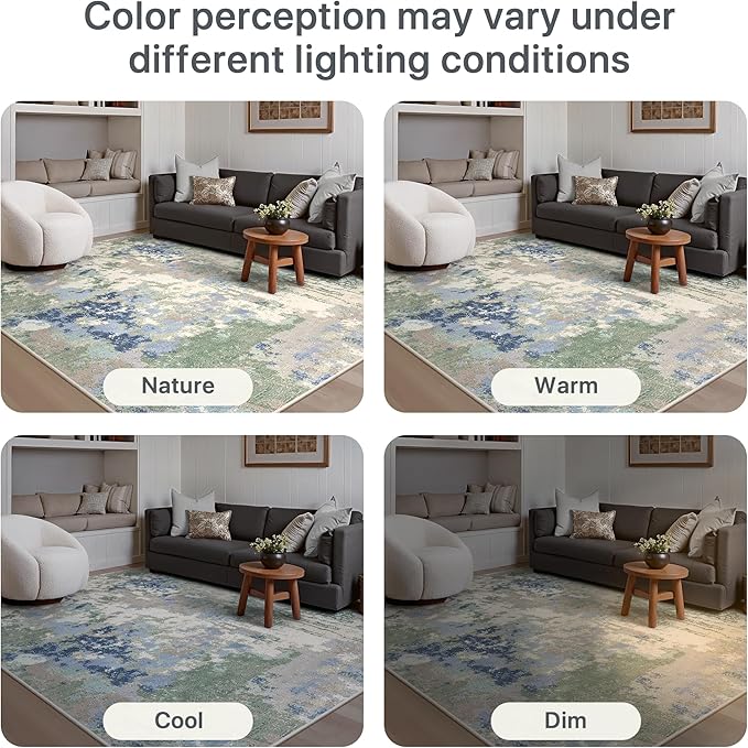 GENIMO 2X3 Washable Modern Doormat, Non-Slip Low Pile Chenille Area Rug, Small Entry Mat for Entrance Hallway Kitchen Bathroom, Sage Mist