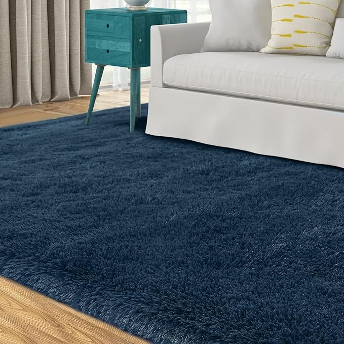 10x14 Area Rug Living Room: Navy Blue Area Rugs for Living Room - Large Shag Area Rugs 10 x 14 for Bedroom Soft Fluffy Carpet (Navy Blue/10x14 Feet)