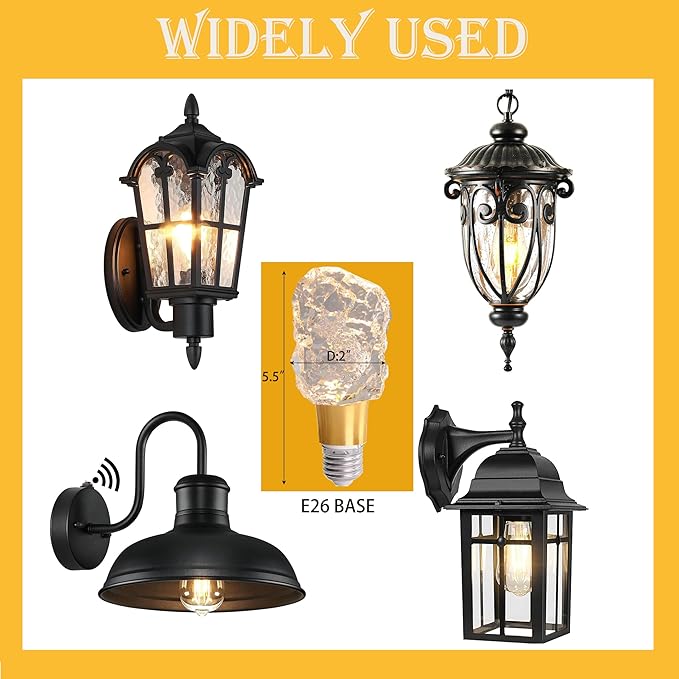 Crystal Decorative LED Light Bulbs 5 Watt(Equivalent 40w),Fancy Unique Pretty Light Bulb E26 Base, Soft Warm Light Lightbulbs Staircase,Bars, Ambience (FP-52, 1PC)