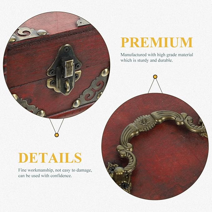 Antique Wood Jewelry Box Vintage Decor for Nursery Treasure Storage Case Necklace Holder Makeup Organizer